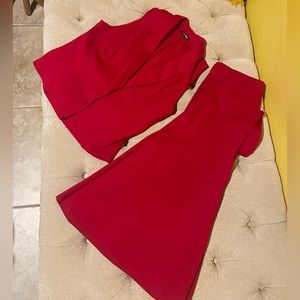 Sexy 2-piece vest and wide leg pants